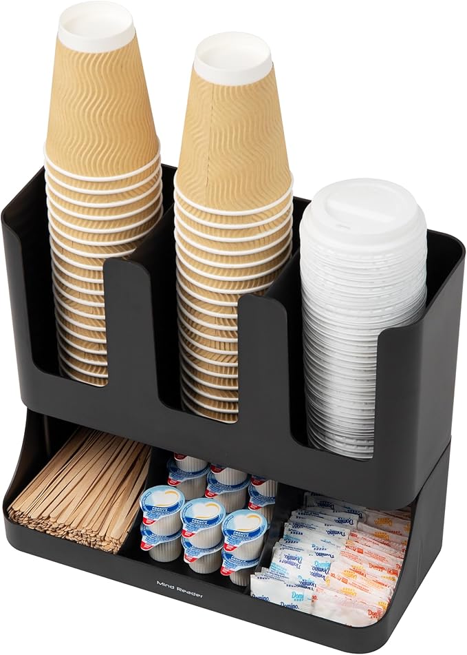 Mind Reader Condiment Station, 13 Inch Countertop Coffee Bar Organizer