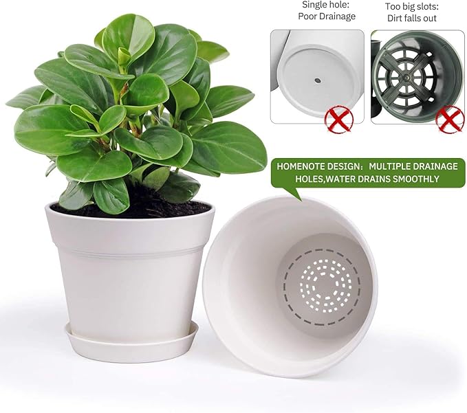 homenote Pots for Plants, Cream White