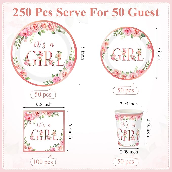 Funnymoom 250 Pcs Baby Shower Decoration