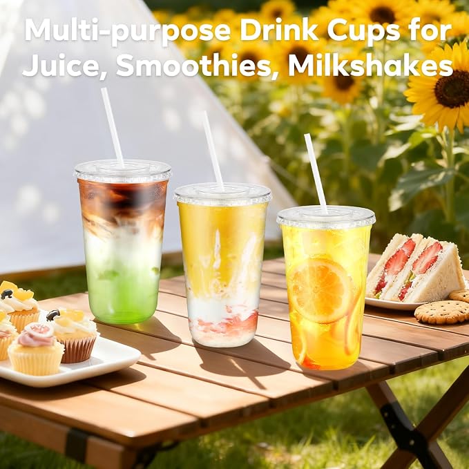 100 Pack 18 oz Plastic Cups
