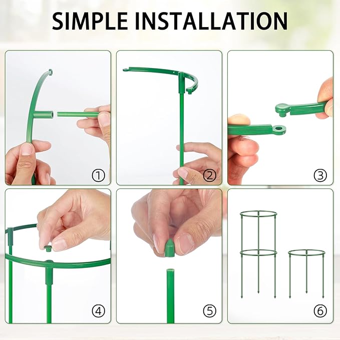 36 Pack Plant Support Stakes for Indoor Plants, Half Round Plant Stakes Ring