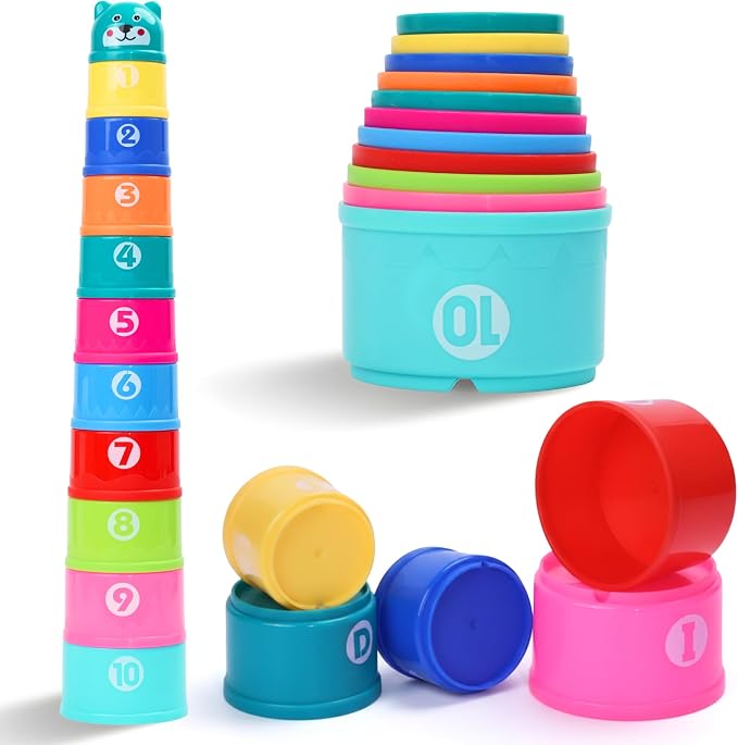 Educational Stacking Toys for Toddlers 1–3 | Numbers & Alphabet Stacking Cups