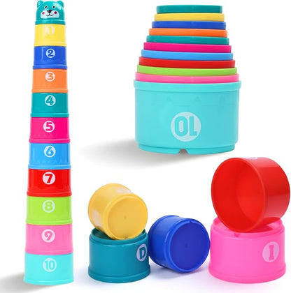 Educational Stacking Toys for Toddlers 1–3 | Numbers & Alphabet Stacking Cups