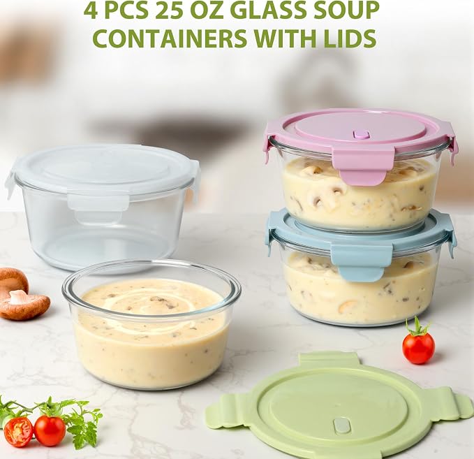 25oz Glass Meal Prep Containers