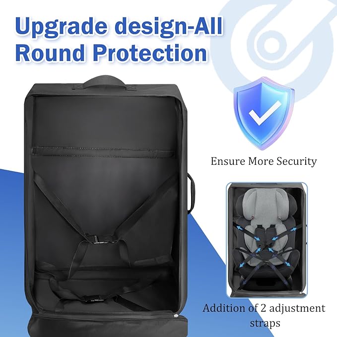 Upgrade Car Seat Travel Bag for Airplane With Wheels, Carseat Travel Bag for Airplane, Car Seat Travel Bag With Wheels, Wheeled CarSeat Travel Bag For Graco for Heavy-Duty Protection for Air Travel