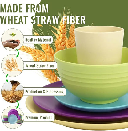 Kitchen Wheat Straw Dinnerware Set | Service
