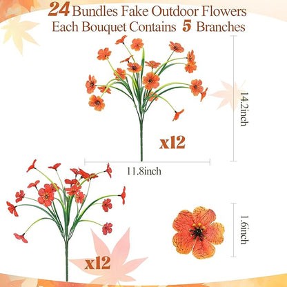 MACTING 24 Bundles Artificial Fall Flowers