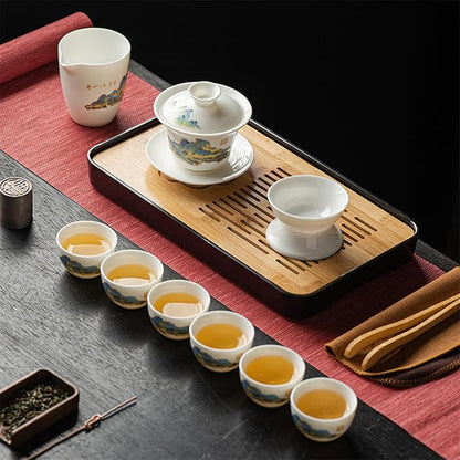 LURRIER Gongfu tea sets, Portable Ceramic TeaSet, Asian Tea sets