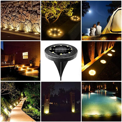 Solar Powered 2Pack, Waterproof LED Outdoor Disk Lights