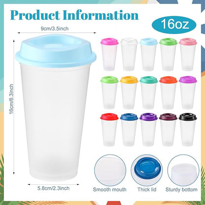 Honeydak 45 Pack 16 oz Reusable Coffee Cups