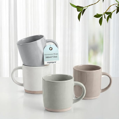 HaWare 13OZ Coffee Mugs with Handles, Stoneware Coffee Cups