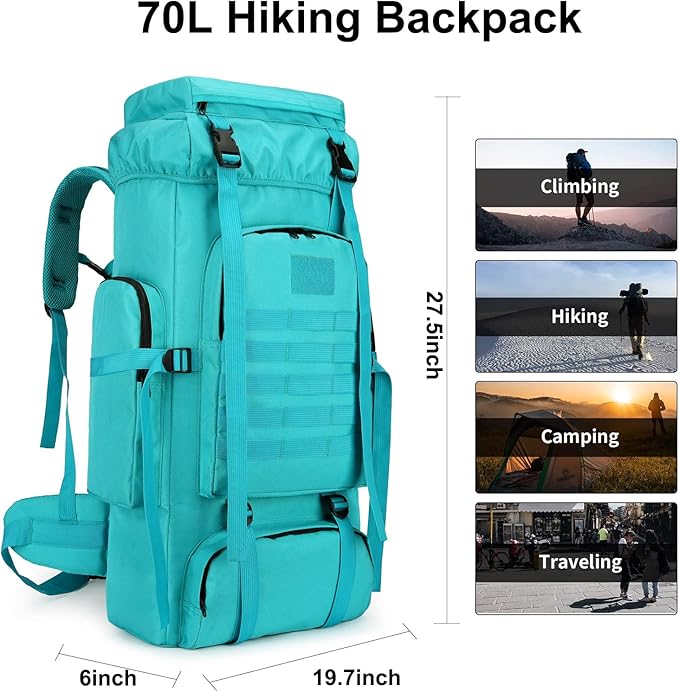 Hiking Backpack for Men 70L/100L Camping Backpack Military Rucksack Molle 3 Days Assault Pack for Climbing