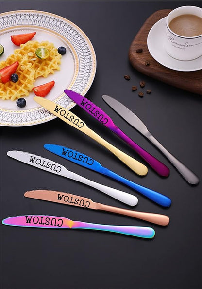 Stainless Steel Customized Flatware Set, Engraving Name Knife Forks Spoon