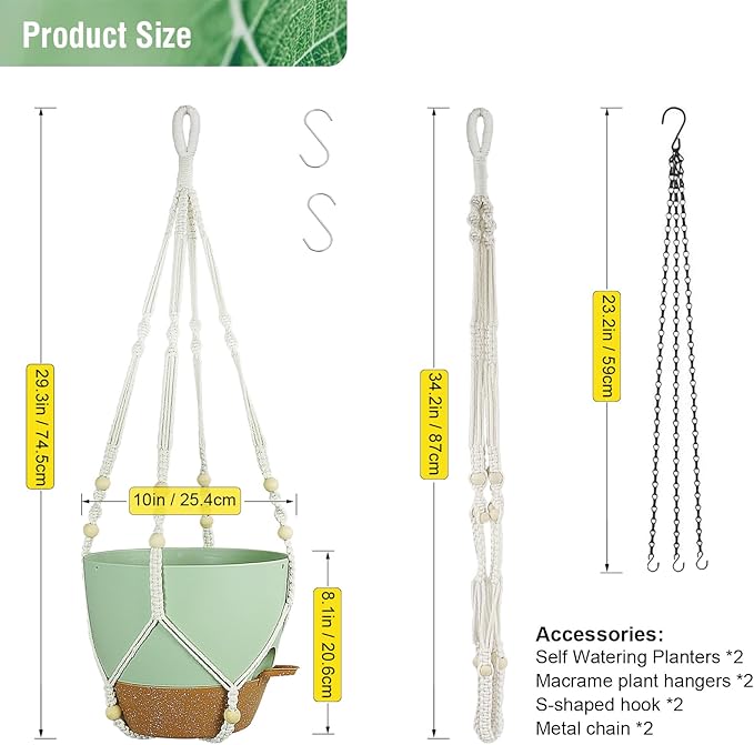 10 inch Self Watering Hanging Planters