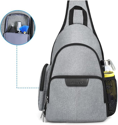 MOSISO Camera Bag Sling Backpack, DSLR/SLR/Mirrorless Full Open Camera Case with Tripod Holder&Rain Cover&Modular Insert, Photography Backpack Compatible with Canon/Nikon/Sony/Fuji, Grey
