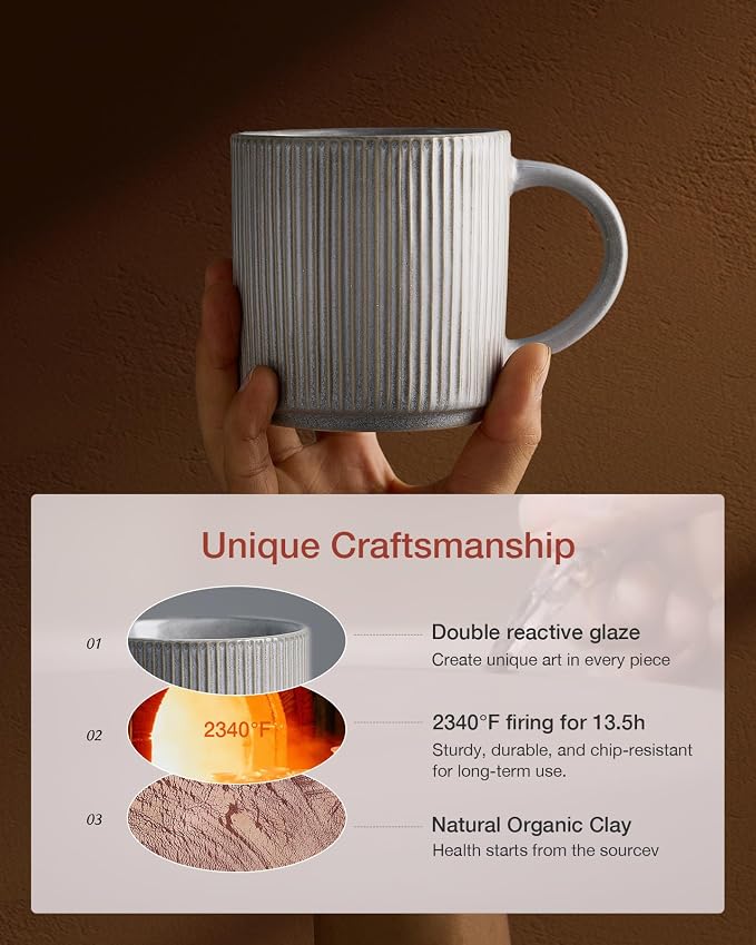 famiware Coffee Mug Set for 4, Star 12 oz Catering Mugs Cup Set