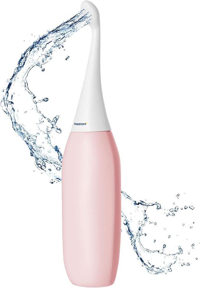 HAPPYPO Butt Shower - Portable Bidet with Travel Bag - Easy-Bidet 2.0 Replaces Wet Wipes and Shower Toilet - Rose