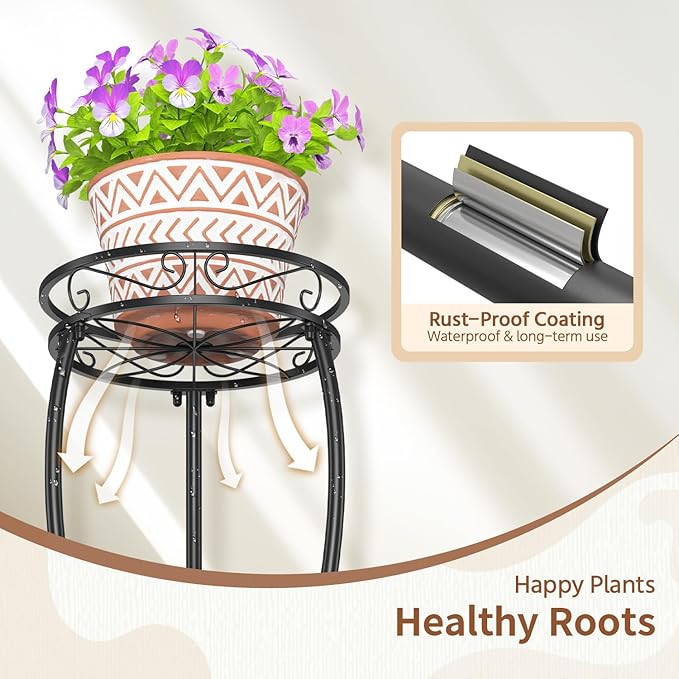 LASZOLA Black 3 Tier Tall Plant Stand