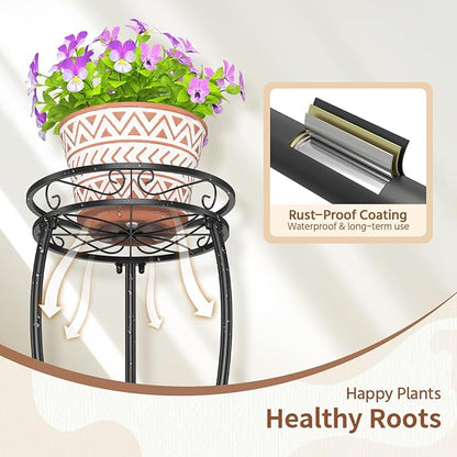 LASZOLA Black 3 Tier Tall Plant Stand