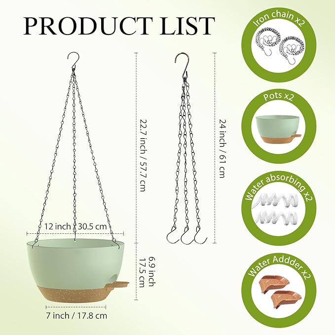 12 Inch Hanging Baskets 2 PC