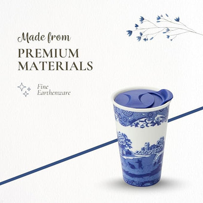 Spode Blue Italian 8oz Porcelain Travel Mug