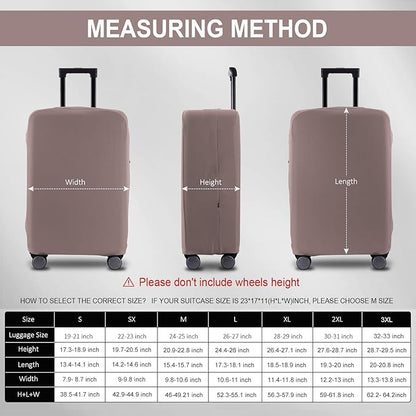 Travel Luggage Cover Suitcase Protector Scratch-Resistant Fit 19-31 Inch Suitcase, Not Included Suitcase (Khaki, 2XL(30-31 inch))