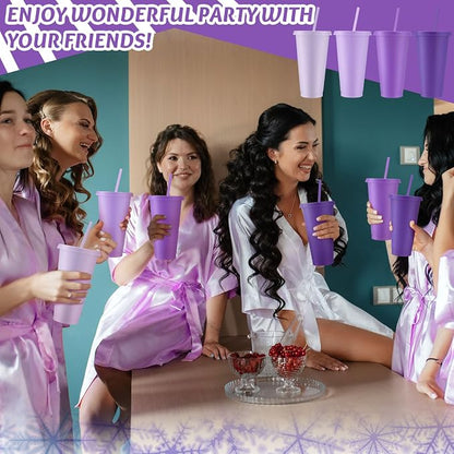 Skylety 12 Pcs Purple Plastic Cups