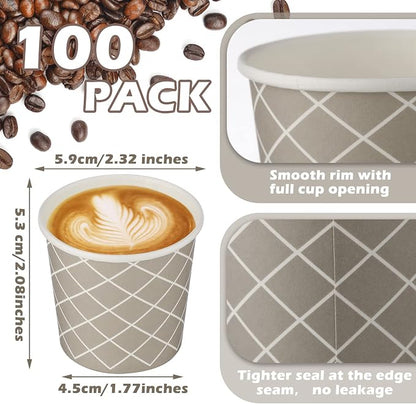 Rtteri 100 Pcs Count 3 oz Disposable Coffee Cups Disposable Espresso Cups Small