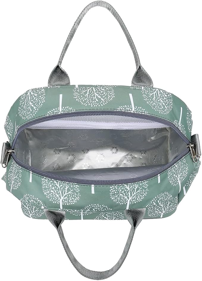 FlowFly Insulated Lunch Bag With Shoulder Strap for Women, Men, and Kids, Large and Reusable, Handle, Freezable Work and School Travel Tote and Meal Prep Organizer,Dandelion