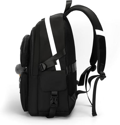 Girls Backpack Stylish Schoolbag Set for College or High Student Laptop Backpack for Women Black