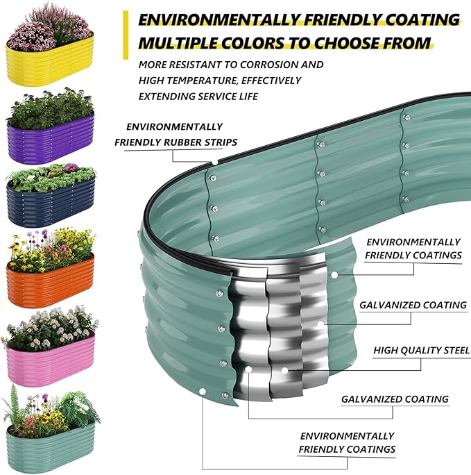 Galvanized Metal Planter Raised Garden Bed Kit