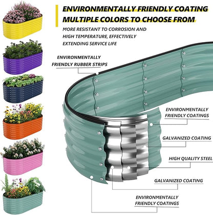 Galvanized Metal Planter Raised Garden Bed Kit