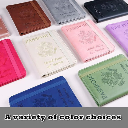 Melsbrinna RFID Passport Holder for Travel, Unisex Adults, Grey, PU Leather, RFID Protected, Passport Cover