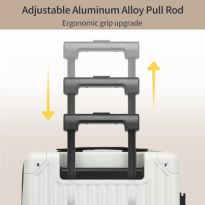 20 Inch Carry on Luggage,Airline Approved 22x14x9 Hard Shell Carry on Suitcase with 360° Spinner Wheels,TSA Lock and Lightweight Hardside Carry-on Luggage for Travel (White, 20 Inch)
