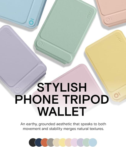 MOFT Phone Tripod Wallet for iPhone, Mulit-Angles, Lightweight & Portable Phone Stand, MOVAS Vegan Leather Magnetic Wallet, Strong Magnets, NFC Card Holder,Travel Essential, Blush (with Card Slot)