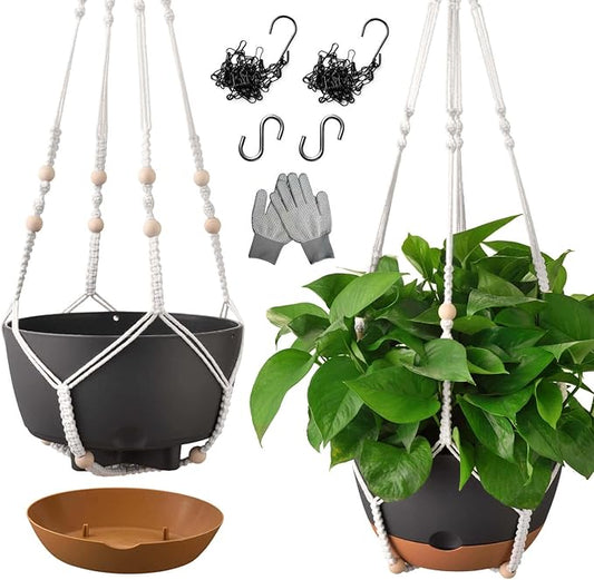 10 Inch Hanging Planters for Indoor Plants, Outdoor Hanging Plant Pot