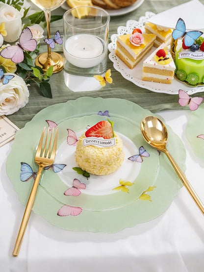 20PCS Green Butterfly Plates