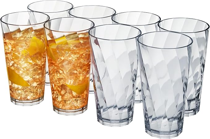 US Acrylic Optix Plastic Reusable Drinking Glasses 20oz Water Cups in Clear |