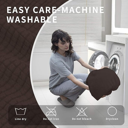 Easy-Going 4 Pieces Oversized Recliner Stretch Sofa Slipcover Sofa Cover Furniture Protector Couch Soft with Elastic Bottom Polyester Spandex Jacquard Fabric Small Checks Chocolate,X-Large