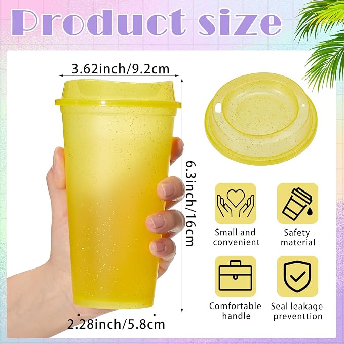 FillTouch 12 Pcs 16 oz Reusable Coffee Cups