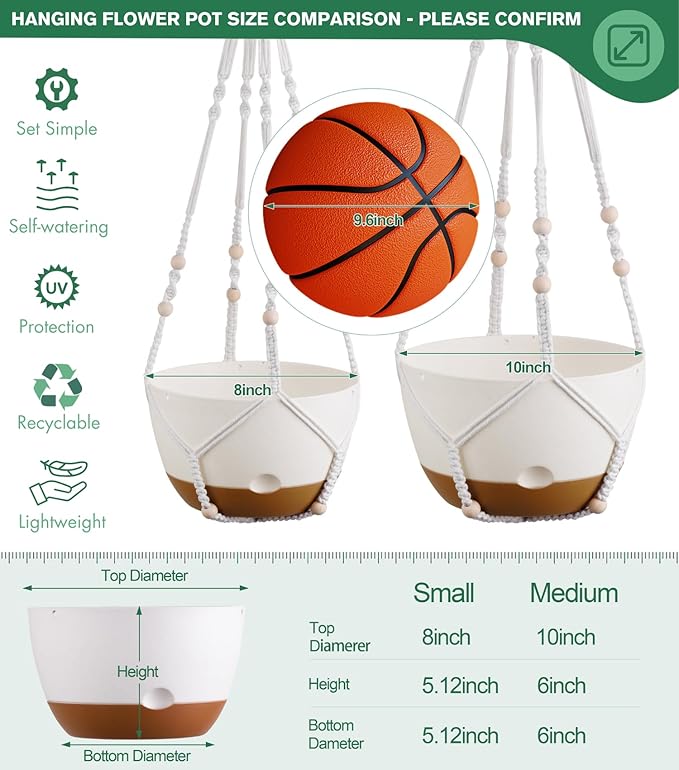 montresor Set of 2-8 Inch Hanging Planters