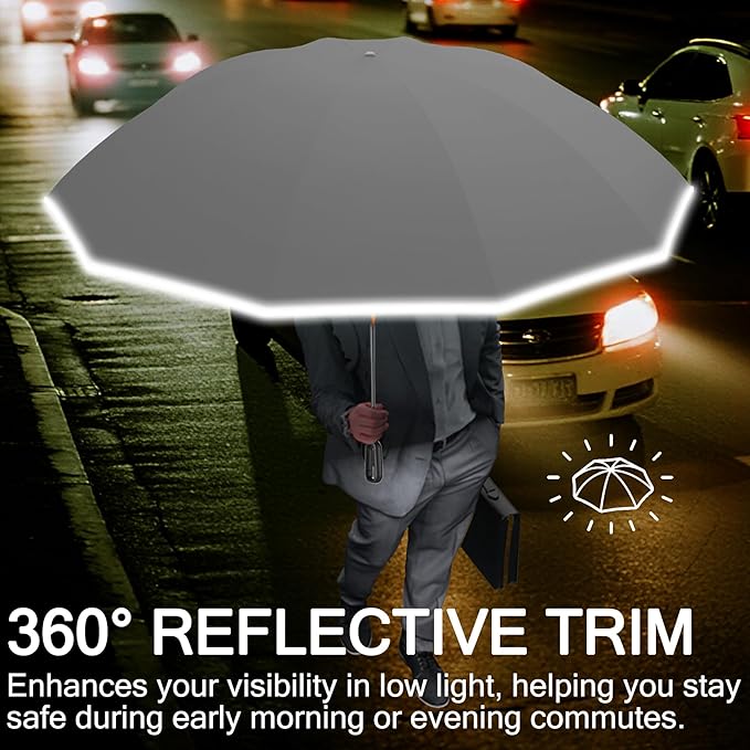 Auto Open Close Umbrella - Ultra Light Compact Travel & Backpack Size for Women and Men, UPF 50+ Eco-Friendly Sun Protection & Windproof Rain Umbrella with UV Defense