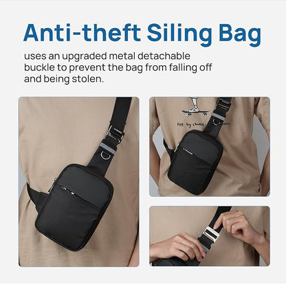 VADOO Mini Sling Bag, Small Crossbody Bag with RFID Blocking for Women and Men, Lightweight Chest Phone Bag for Travel Casual