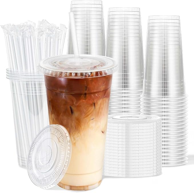 Clawsoff 100 Pack 24 oz Disposable Clear Plastic Cups