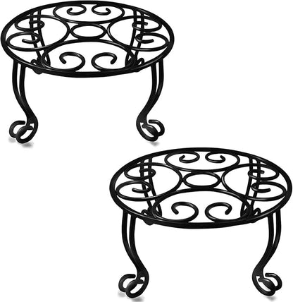 2 Pack Heavy Duty Iron Plant Stand, 11.8'' Diameter, Powder Coated, Sturdy &