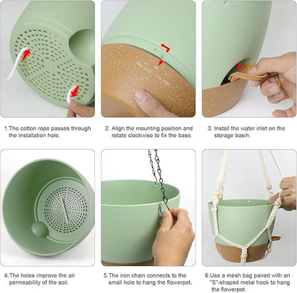 10 inch Self Watering Hanging Planters