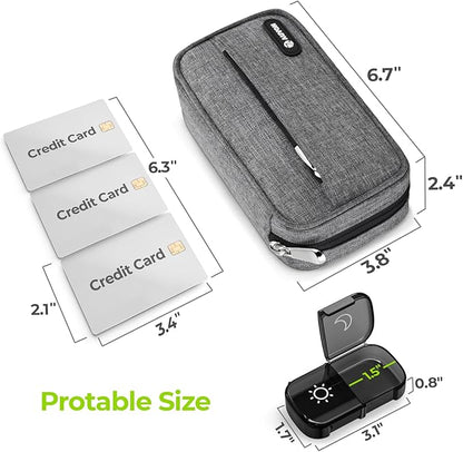 AUVON Canvas Bag XL Weekly Pill Organizer 2 Times a Day, Travel Pill Box 7 Day with One-Side Large Opening, AM PM Pill Case with Portable Cloth Bag for Supplements, Vitamins, Fish Oils