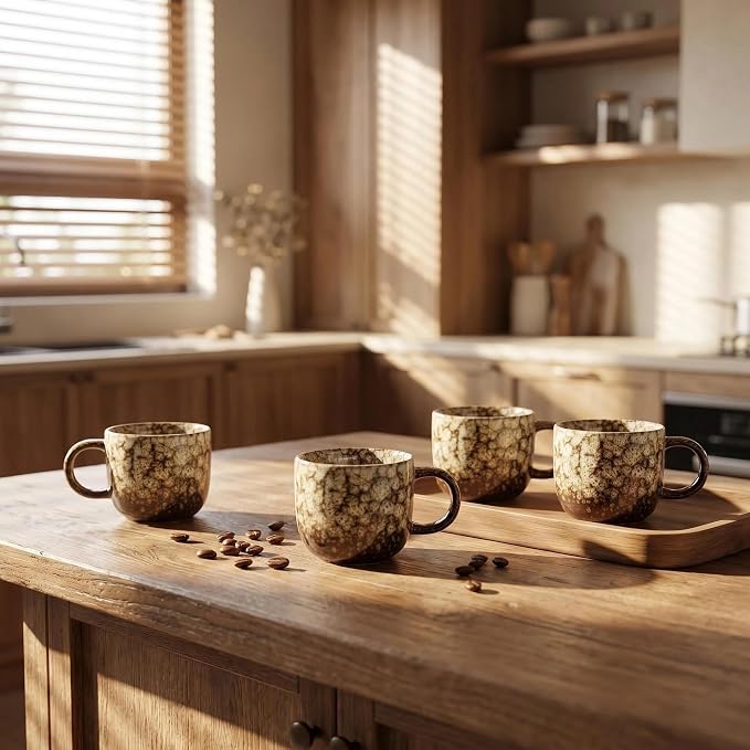 Ceramic Espresso Cups 5oz Small Modern Coffee Cup Thick Walled, Matcha Cups