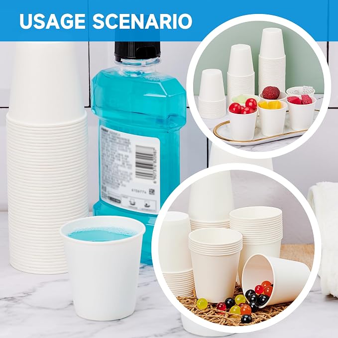 RACETOP 3000 Pack 3 oz Paper Cups