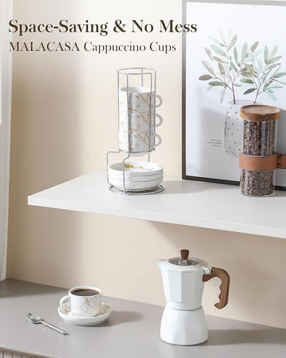MALACASA 4 OZ Porcelain Espresso Cups